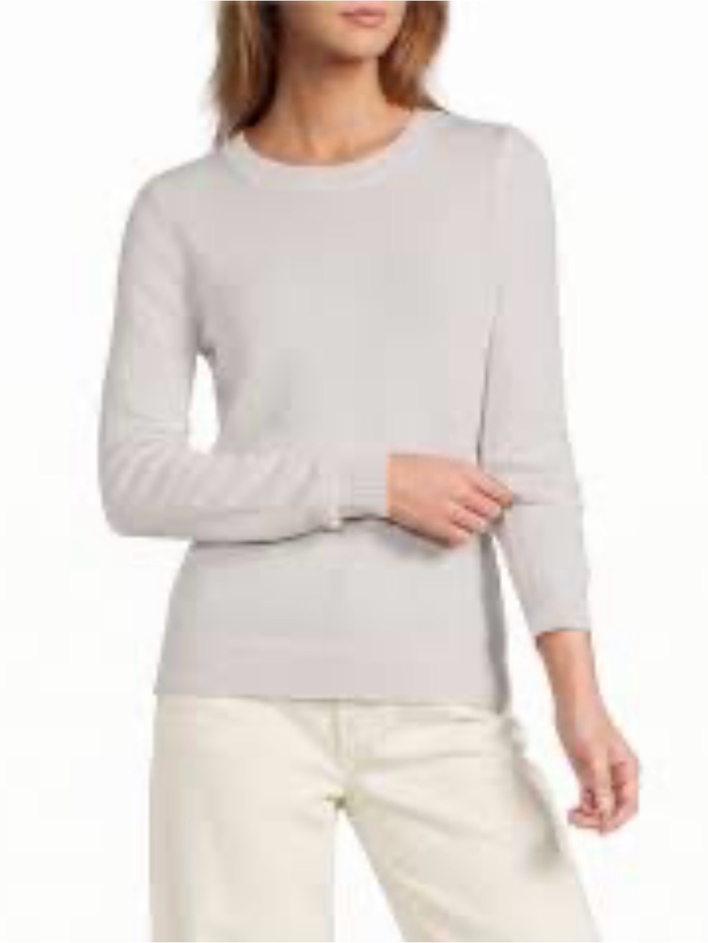 Daniel & Mayer Classic Crewneck Sweater in Light Beige Cashmere Size S